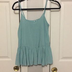 Peplum blue tank